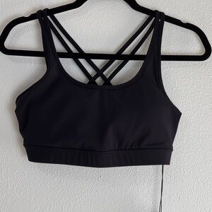 WEAR IT TO HEART LARGE STRAPPY BLACK SPORT BRA ATHLETIC NWT #63